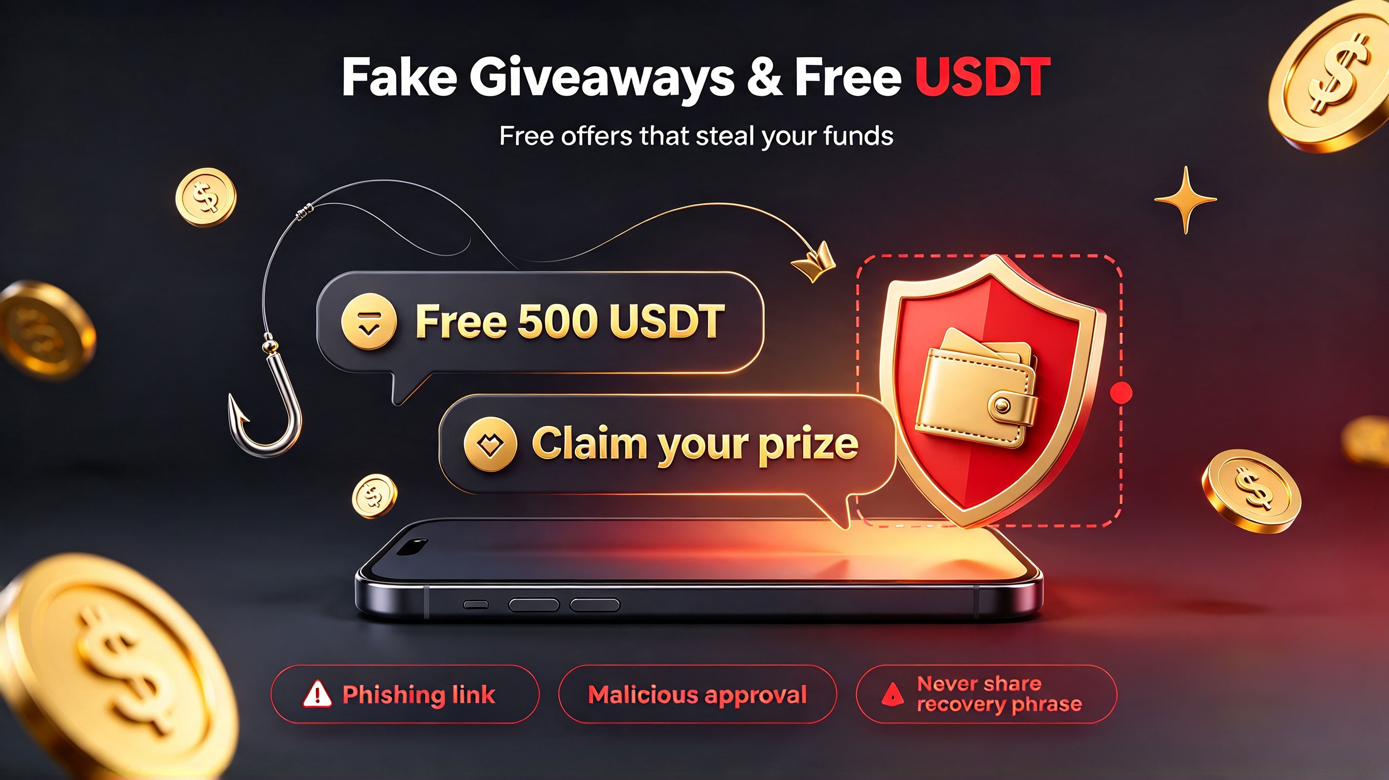 Fake Giveaways, Free USDT Offers, and Prize Notifications